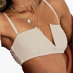 Free People Women's Round-Embroidery Split Neck Bandeau - Antique Shell Small